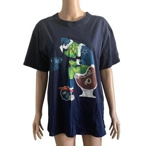 Dallas Cowboys Redskins Grinch Tshirt Mens Large NFL Football Christmas Giants